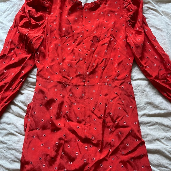 Astr Red Floral Print Long Sleeve Dress Size Large - Picture 5 of 5